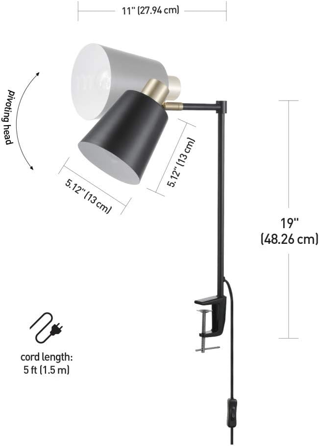 Globe Electric 52900 Lex Desk Lamp, Black with Gold