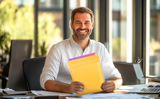 52Pack Yellow 6x10inch Kraft Bubble Mailers Small Business Mailing Packages Self-Sealing Paper Envelopes, Mailer Shipping Padded Envelopes with Strong Adhesion for Jewelry Makeup Supplies