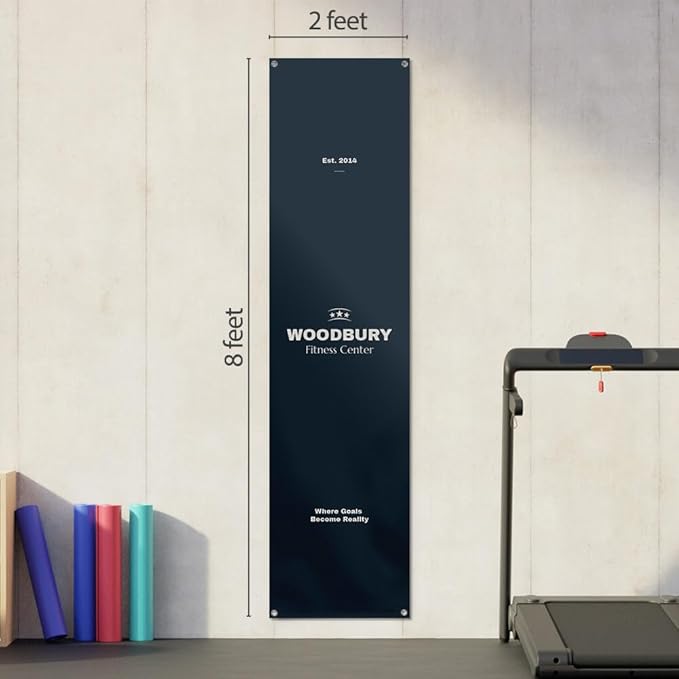 Staples Custom Scrim Vinyl Banner - 24W" x 96L" Quote Banner with 4 Grommets - Durable Outdoor Sign for Events, Promotions, and Business Advertising (Wood)