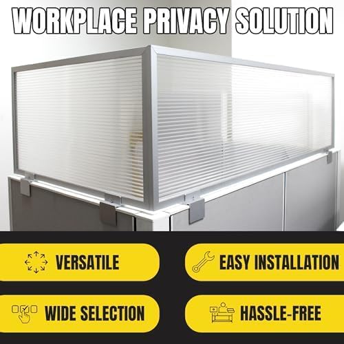 OBEX Screen Extender Polycarbonate Desk Privacy Panel & Divider for Office Cubicle, 12" x 60", Translucent