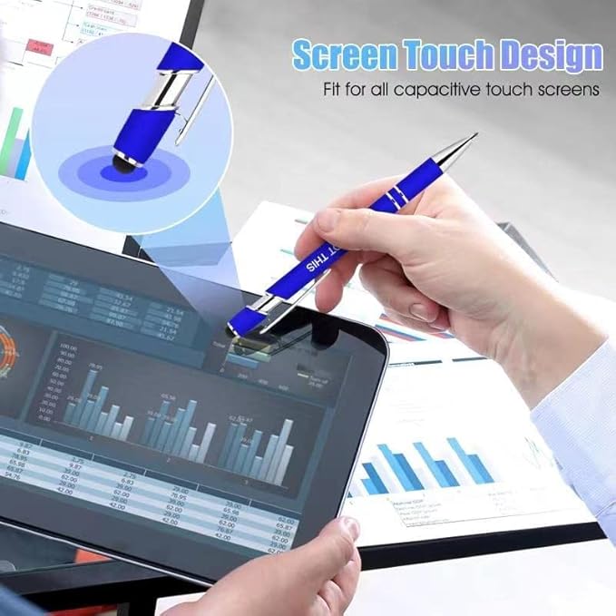 30 Pieces Inspirational Pens, Motivational Ballpoint Pen with Stylus Tip Funny Ink Pens Bulk Inspirational Gifts for Women Coworkers Office Supplies Black Ink