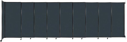 Wall-Mounted Sliding StraightWall Room Divider | Adjustable Widths | Locking Wheels | Room Separator | Up to 19'9" Wide x 6' Tall Blue Spruce Fabric Panels