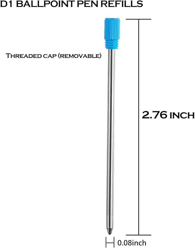 DunBong Ballpoint Metal D1 Refill for Multifunction Pen, Blue Pack of 5 Pieces (Blue)