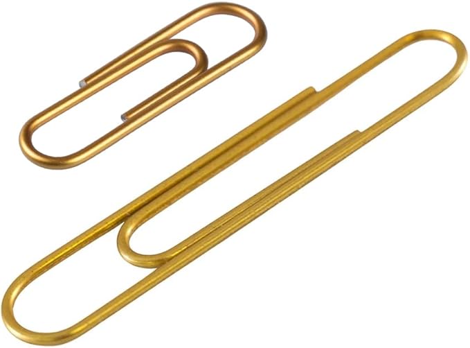 JAM PAPER Combo Pack Colorful Paper Clips - Standard & Jumbo - Gold Paperclips - 1 Pack of 100 & 1 Pack of 75