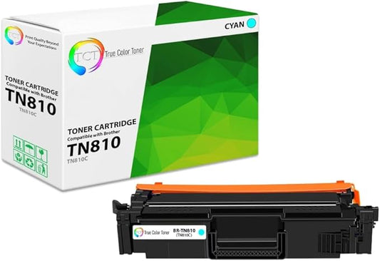 TCT TN810 Cyan Toner Cartridge - Compatible Replacement for Brother TN810 TN-810 Cyan Works with Brother HL‐L9410CDN L9430CDN EX470W MFC‐L9610CDN L9630CDN Printers (6,500 Pages)