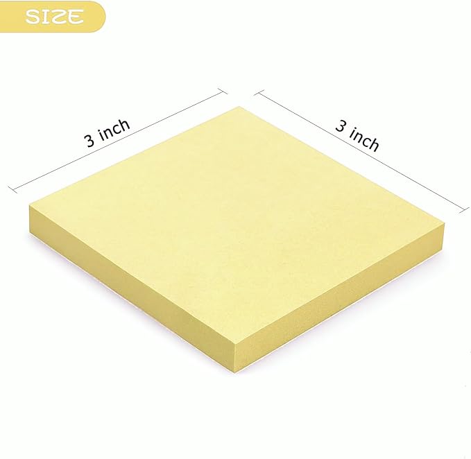 Early Buy Sticky Notes 3x3 Self-Stick Notes Yellow Color 6 Pads, 100 Sheets/Pad (Yellow)