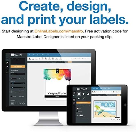 4 x 3 Rectangle Mailing Labels - Permanent, White Matte - Shipping, Wine, Product - Pack of 600-100 Sheets - Inkjet/Laser Printers - Online Labels