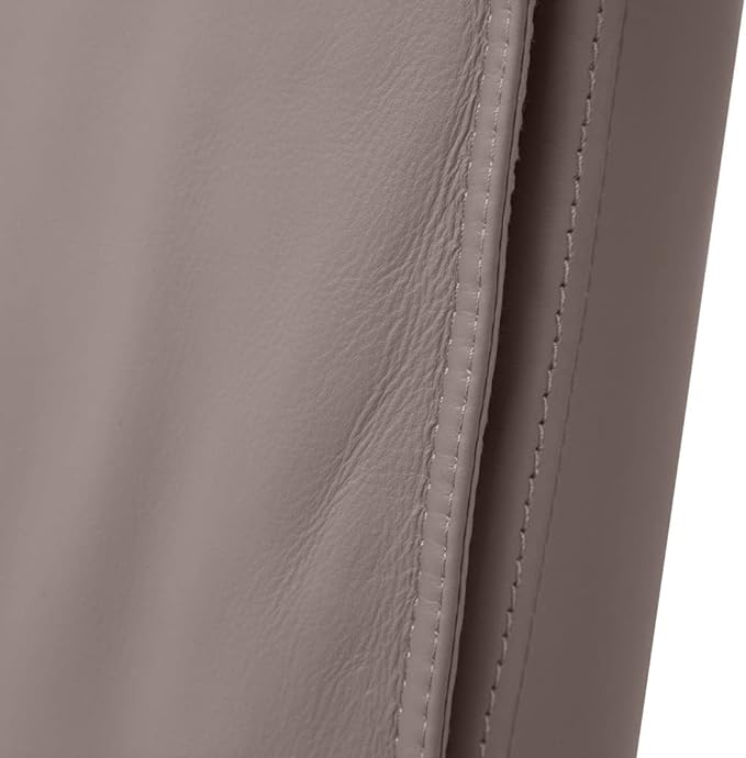 ZURI Forbes Genuine Leather Aluminum Base High Back Executive Chair - Light Grey