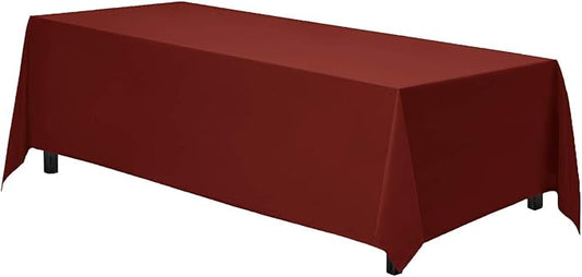 Gee Di Moda Rectangle Tablecloth - 90 x 132 Inch Burnt Orange Table Cloth for 6 Foot Table with Floor-Length Drop - Heavy Duty Washable Fabric - 6 Ft Buffet Table, Holiday Party, Wedding & Baby Shower
