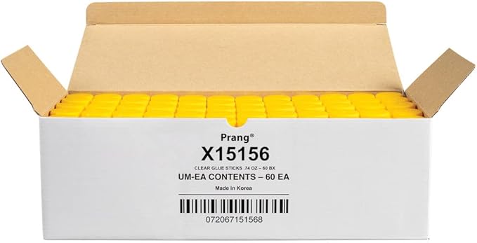 Prang Washable Glue Stick, Clear, 74 Oz., 60 Count
