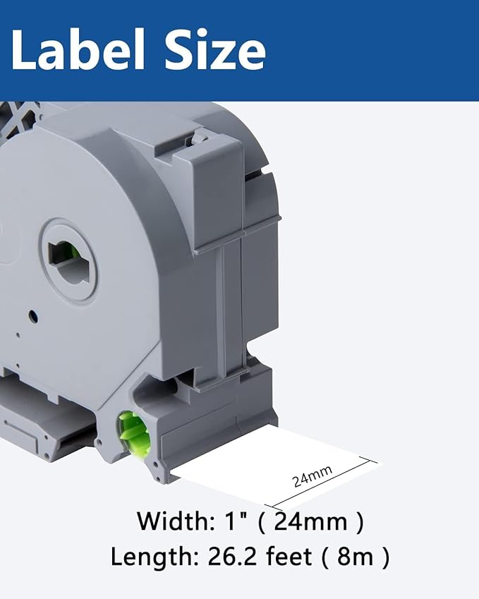 Tz 251 Tze 251 1 Inch 24mm Laminated White Compatible with Brother P Touch Label Maker Tape TZe251 TZe-251 Label Tape for PT-D600 PT-P710BT PT-P700, Black on White, 1 Inch x 26.2 Feet, 3 Pack