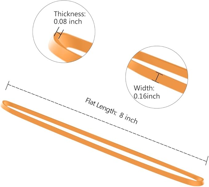 Coopay 180 Pieces Large Rubber Bands Bulk, 8 Inches Heavy Duty Strong Elastic Bands for Office Supply School Home, Securing Trash Can Garbage Cans, File Folders (Yellow)