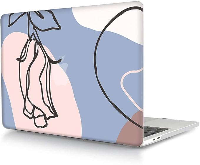 Bandless Case Compatible with MacBook Air 13 inch (Models: A1369 & A1466, Older Version 2010-2017), 2 in 1 Plastic Hard Shell Protective Cover Keyboard Protector - Simple Flower