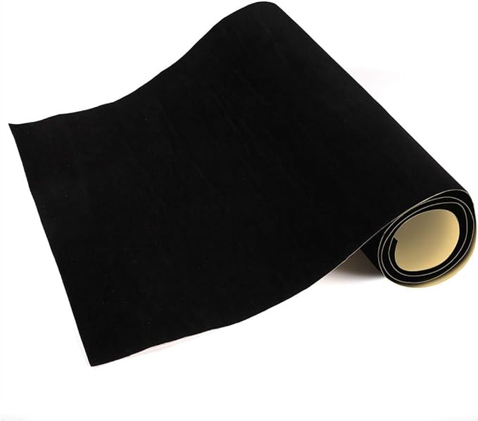 Self Adhesive Sheets, Adhesive DIY Felt Sheets for Art & Crafts, Peel & Stick Drawer/Jewelry Box Liner, Solid Color Felt Wallpaper (14.6" x 39.4", Black) - 2pcs
