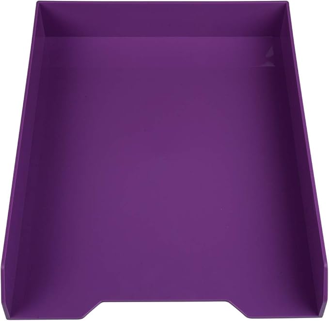 JAM PAPER Stackable Paper Trays - Purple - Desktop Document, Letter, & File Organizer Tray - Sold Individually
