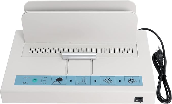 Thermal Binding Machine 500 Sheets Capacity Book Binding Material 110V Binding Machine A3(Short Edge)/A4/A5 Document Heat Binder with 10Pcs Covers (White)