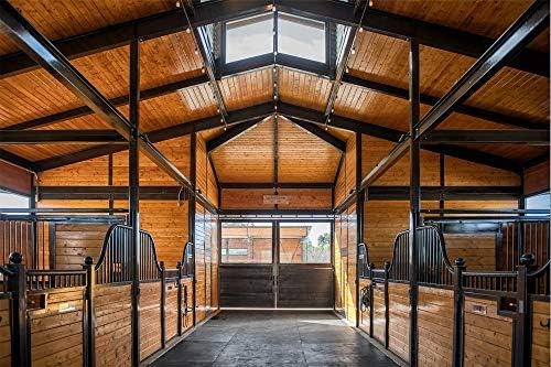 American Floor Mats - Heavy Duty Stall Tiles for Stable/Horse - Thick, Durable Rubber Flooring - Solid Black 10' x 16' Set, 3/4" Thick (40 Tiles Total)