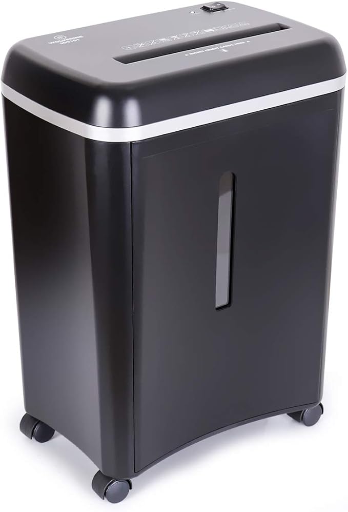 WOLVERINE 8-Sheet Super Micro Cut High Security Level P-5 Ultra Quiet Paper/Credit Card Home Office Shredder with 4.5 gallons Pullout Waste Bin SD9101 (Black)