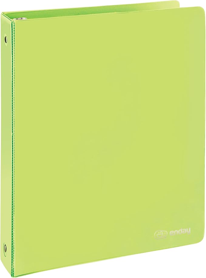 3 Ring Binder 1.5 Inch Green, 1 ½ inch Binder Clear View Cover with 2 Inside Pockets, Colored School Supplies Office and Home – by Enday