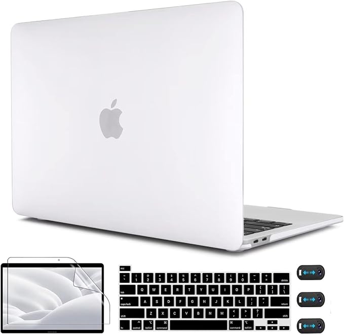 CISSOOK Compatible with MacBook Pro 13 Inch Case 2025-2020 A2338 A2251 A2289 Model, Frosted Clear Hard Shell Case with Keyboard Cover for MacBook Pro 13" M1 M2, Matte Clear
