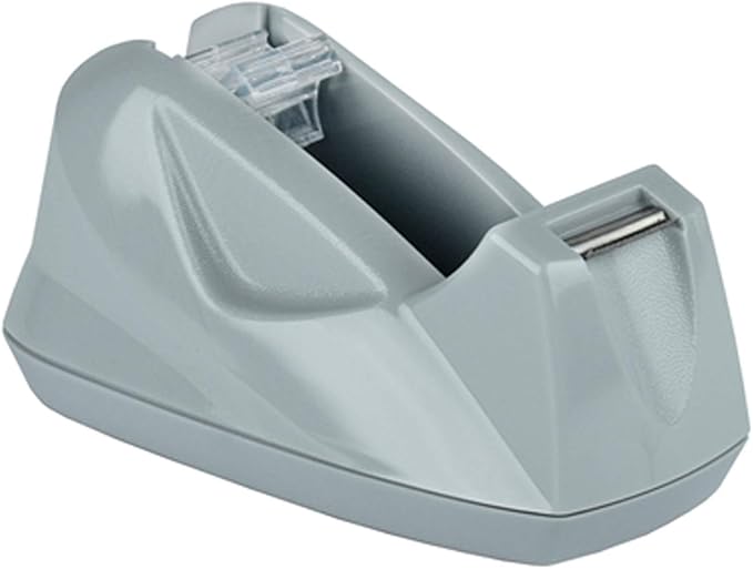 Acrimet Premium Desktop Tape Dispenser, Plastic, Non-Skid Base (Heavy Duty) (Platinum Silver Color)