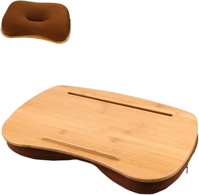 SUMISKY Lap Desk-Portable Laptop Table with Bamboo Platform Phone Holder (M(18.5"x11.8"))