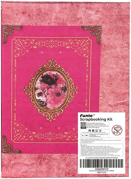 Funto Scrapbooking Kit (185 PCS), Medieval Chapter- Rose Garden, Perfect for Bullet Scrapbooking Materials, Planner DIY Craft Collage