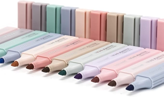 ZEYAR Highlighter Pen, Cream Colors Chisel Tip, Aesthetic Highlighter Marker, Water Based, Quick Dry, No Bleed, for Bible Study Notes School Office (12 Cream Colors)