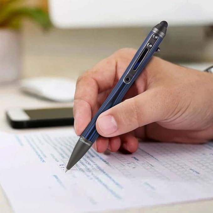 Cool Hand 5.7'' Bolt Action Pens, EDC Ballpoint Ink Refillable, Stylus for Touch Screen, G10 Body w/Pocket Clip, Ergonomic Grip, with a Free Refill, 5374-N