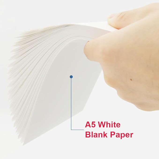 (3-Pack) Half Letter Blank Paper, A5 300 Sheets/600 Pages Printer Paper, Unpunched, Blank Copy Paper, 100gsm, White, 5.8'' x 8.2''