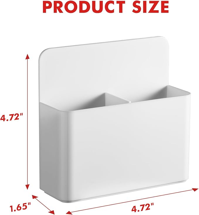 BEYGORM 2 Pack Plastic Magnetic Pen Holder for Refrigerator, Dry Erase Marker Holder for Whiteboard，Magnet School Locker Organizer Accessories, Pencil Cup, Pen Caddy, Classroom Organization(White)