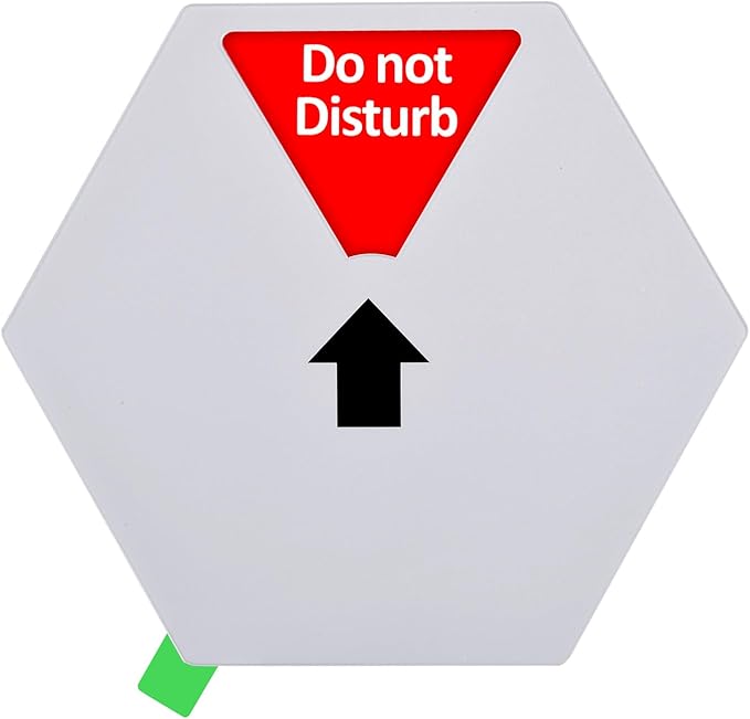 Kichwit Privacy Sign for Office Door, Do Not Disturb Sign, Please Knock, In a Meeting, Working Remotely, Out of Office, Back Soon, 5 Inch, Silver