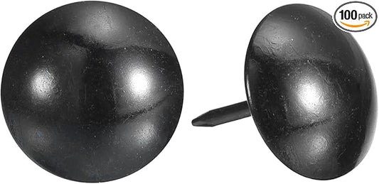 uxcell Upholstery Tacks Nail Pins Furniture, 100Pcs 19x23mm Thumb Tack Pins Assortment Kit Carbon Steel for Home Sofa DIY Decorative Nail Heads Nails, Black