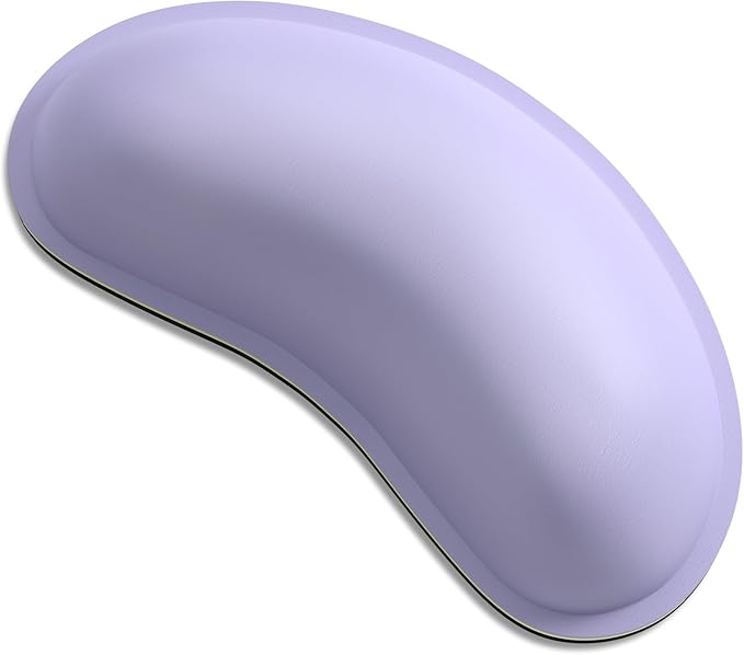 Dapesuom Mouse Wrist Rest, Ergonomic Memory Foam Mouse Wrist for Computer Desk Mats Support, PU Leather Hand Rest Pad Cushion for Gaming, Laptop, Men, Women, Pain Relief & Easy Typing, Vanilla Purple