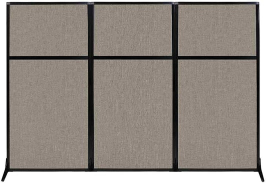 Versare Workstation Partition | Portable Wall Divider | Modern Office Cubicle | Free Standing Privacy Screen | Flexible Work Space | 99" x 70" Warm Pebble Fabric Panels
