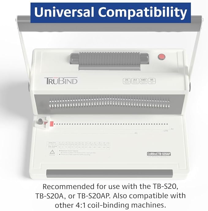 TruBind 10mm (3/8 in.) Spiral Binding Coils for Reports, Presentations and Proposals | 4:1 Pitch | 36 in. Length | Black | 75 Sheets Binding Capacity | 100 Pack