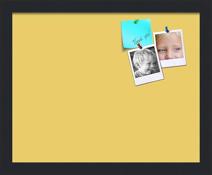 PinPix 15x12 Inch Cork Bulletin Board. This Decorative Framed Pin Board Comes with Honey Pastel Design and a Satin Black Frame. Ideal for Home Office Decor or Message Board (PinPix-1810)