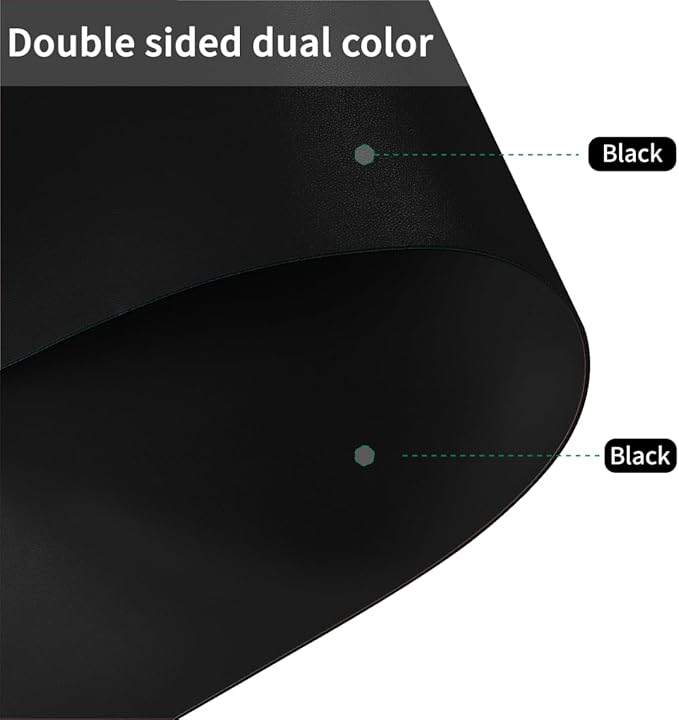 Dresser Protector Top - Can Be Used On Both Sides Waterproof and Easy to Clean Good Flatness Used for Dresser Table(Black+Black 10x39)