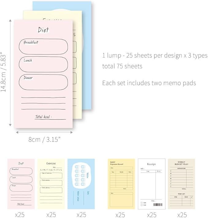 Monolike Triple Memopad Today's Record 2P A Set