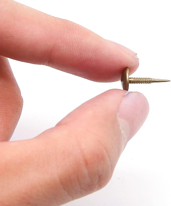 Piutouyar Bronze Upholstery Tacks, Decorative Tack, Furniture Tacks Pins 8mm x 15mm / 0.31 Inch x 0.6 Inch, Upholstery Nails for Sofa, Door, Jewelry Box(100Pcs)