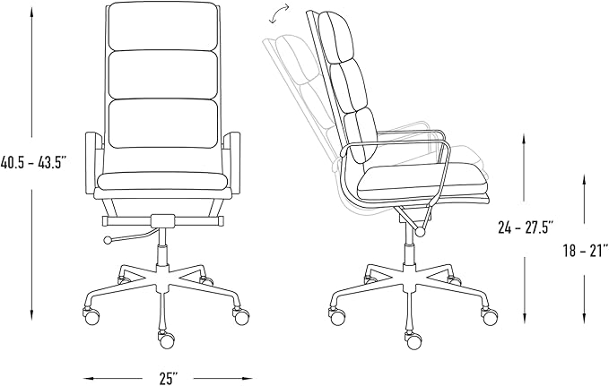 Laura Davidson Furniture SOHO II Tall Back Padded Management Chair (Grey)