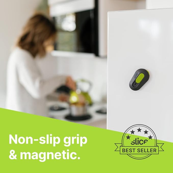 Slice Mini Box Cutter | Manual Retracting | Safe Ceramic Box Cutter Lasting 11x Longer than Metal | Keychain Box Opener | 12 Pack