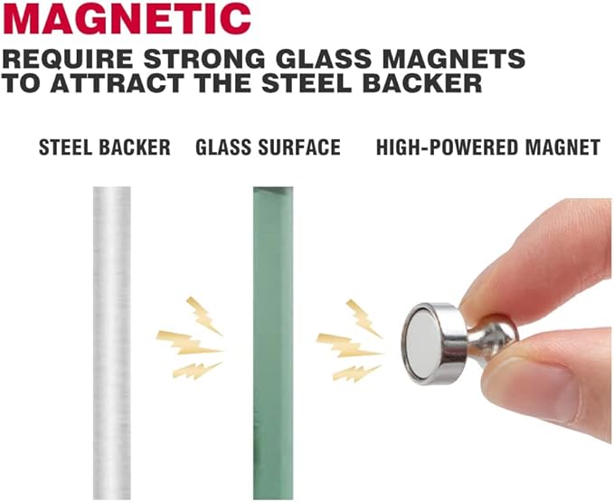 Glass Dry Erase Board - Magnetic Whiteboard with Frameless Mounting, Premium Tempered Glass Surface & Accessory Tray - Perfect for Office, Classroom, or Home (60" x 40")