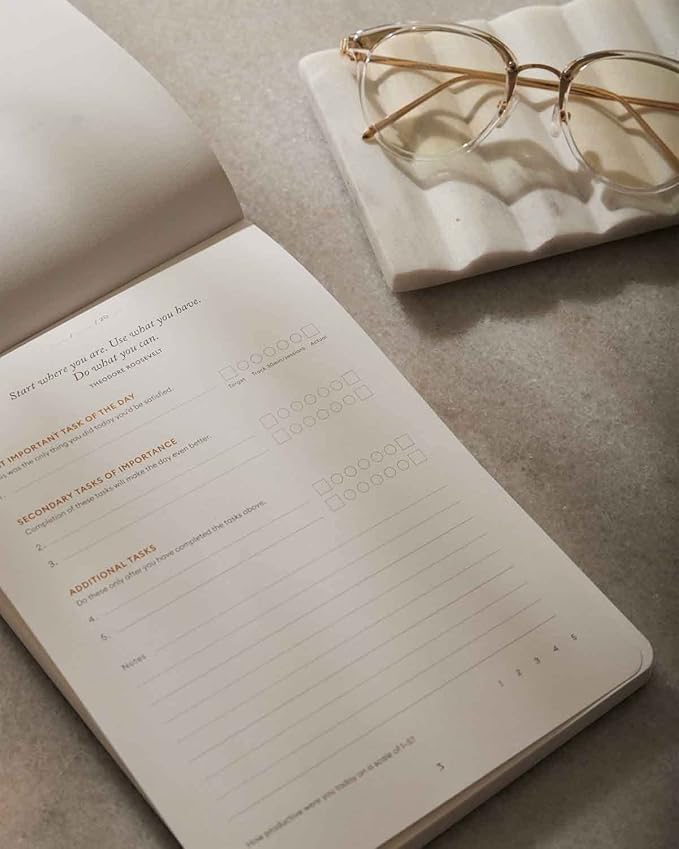 Intelligent Change 3-Month Productivity Planner Sheets and Tools for Time-Management and Mindfulness, Tear-Out To-Do List, A5 Undated Sheets, Black