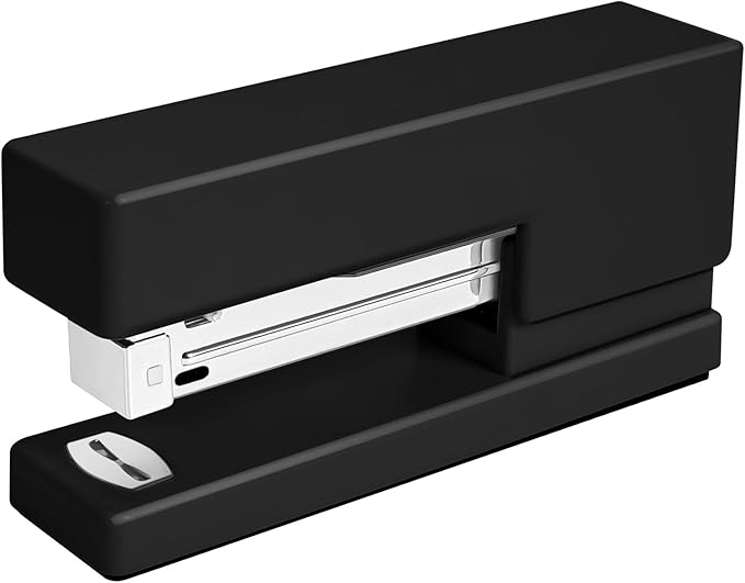 1 Desktop Stapler & 1 Tape Dispenser - 25 Sheet Capacity with 830 Staples and Staple Remover, Non-Slip for Office,School, Home & Classroom, Black(Tape not Included)