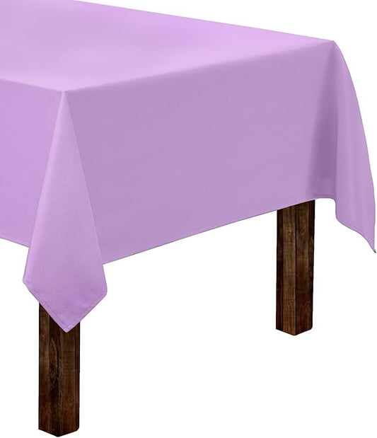 Gee Di Moda Rectangle Tablecloth - 60 x 84 Inch Lavender Table Cloth for 5 Foot Rectangle Table - Heavy Duty Washable Fabric - for 5 Ft Buffet Table, Holiday Party, Dinner, Wedding & Baby Shower