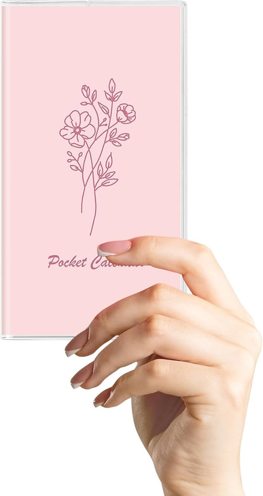 Pocket Calendar 2026-2027, Pocket Planner 2026-3.7" x 6.7" - Runs from July 2025 Until December 2027, Monthly Planner 2025-2027 with PVC Cover for Planning, Pink