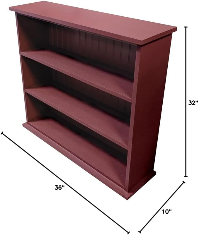 Sawdust City Solid Wood Hall Bookcase (Solid Burgundy)