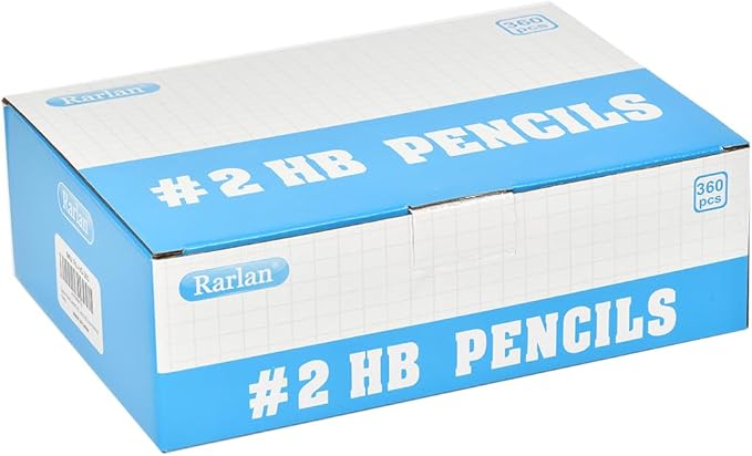Rarlan Wood-Cased #2 HB Pencils, Pre-sharpened, 360 Count Bulk Pack