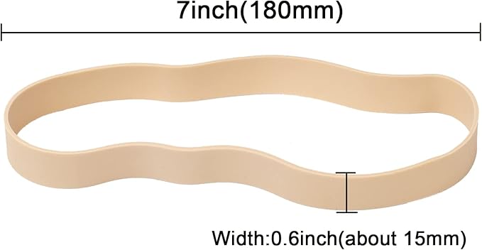 Rubber Bands Size#107 Heavy Duty Big Wide rubber band 30PCS Elastic Bands for Office Supply Trash Can File Folders Litter Box Rubber Bands (Light brown)